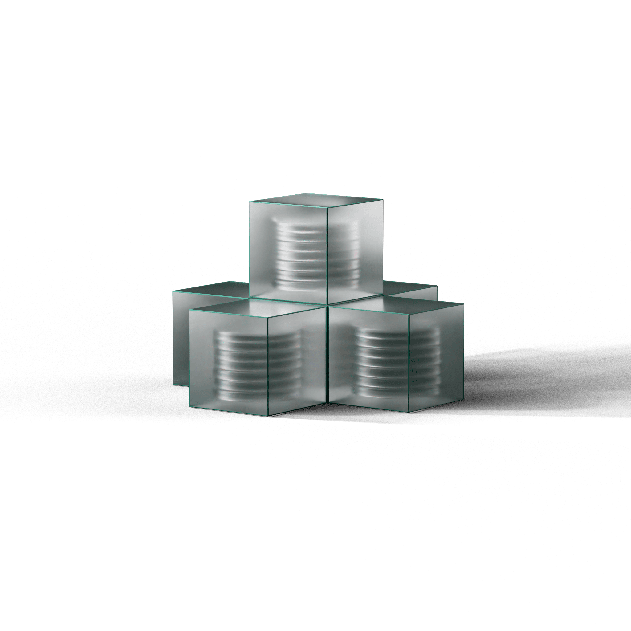 Stack of blocks containing coins
